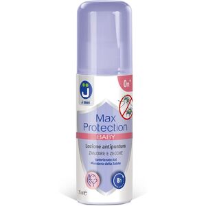 J Bimbi Max Protection Baby Antipuntura Zecche e Zanzare Neonati e Bambini, 75ml