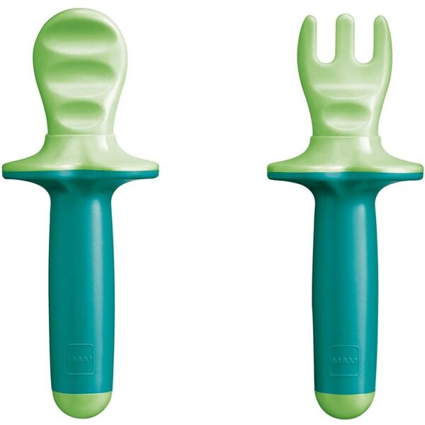 mam spoon & fork trainer posate per bambini vari colori, 2 pezzi