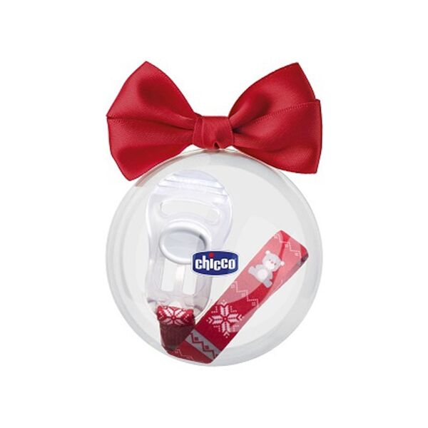 chicco clip salvasucchietto 0m+ limited edition christmas sfera natale, 1 pezzo