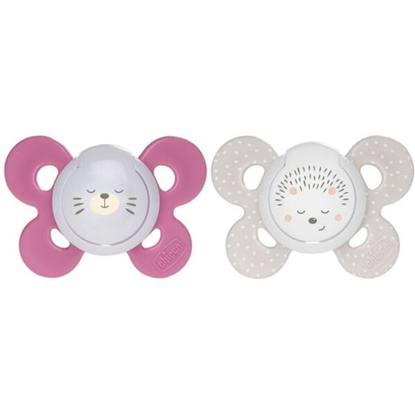 chicco physioforma - comfort lumi succhietto 16-36m in silicone rosa, 2 pezzi