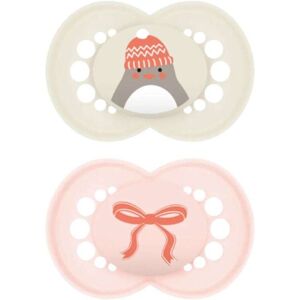 Mam Winter Edition Original Succhietto in Silicone 6+ Mesi colori Beige e Rosa, 2 succhietti Mam Winter Edition Original Succhietto in Silicone 6+ Mesi colori Beige e Rosa, 2 succhietti