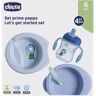 Chicco Let's Get Started Set Pappa 6M+ Colore Azzurro,1 Cup + 2 Piatti +1 Posata