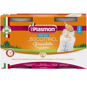 Plasmon Primi Mesi - Biscottino Granulato Senza Glutine dal 4°Mese, 2 x 374g