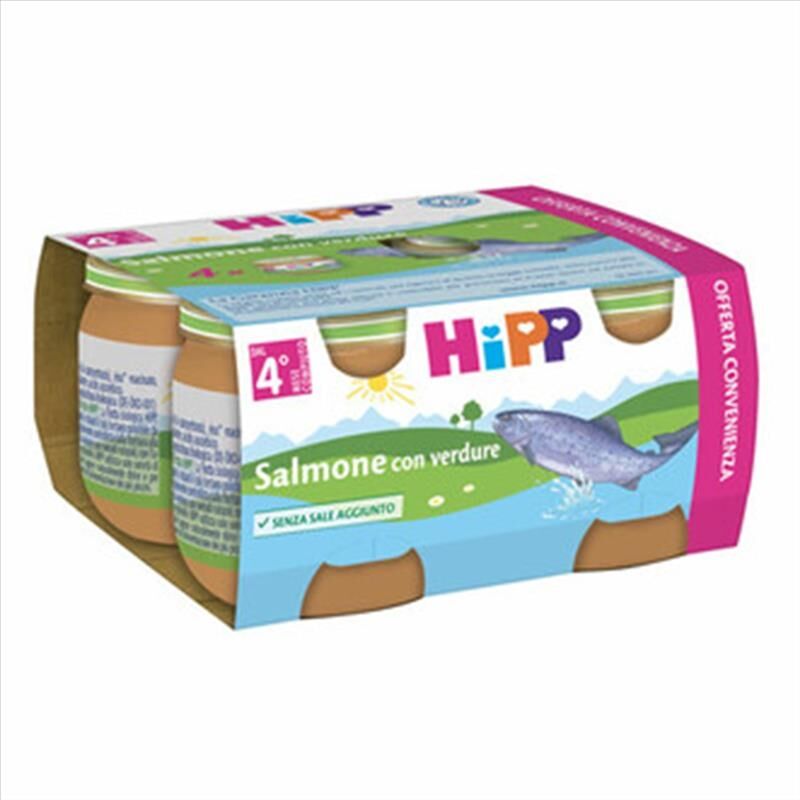 hipp salmone con verdure omogeneizzato, 4x80g