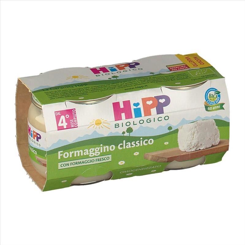 hipp omogeneizzato formaggino classico 2 pezzi da 80 g