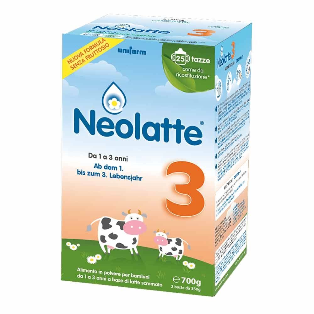 neolatte 3 alimento in polvere per bambini da 1 a 3 anni latte scremato, 700g