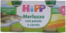 HiPP Bio Omogeneizzato Merluzzo Con Patate E Carote  2 X 80 g