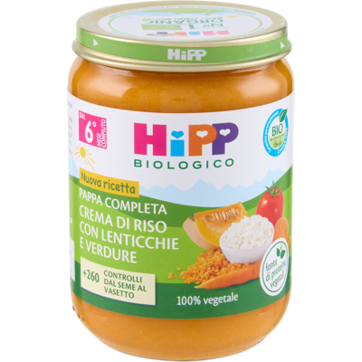 HiPP Crema di riso con lenticchie e verdure dai 6 mesi, 190 g HiPP Crema di riso con lenticchie e verdure dai 6 mesi, 190 g