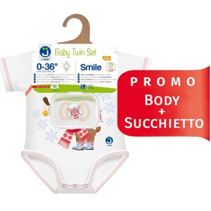 J Bimbi Baby Twin Set Renna Body Neonato 0-36 Mesi + Succhietto 2-6mesi