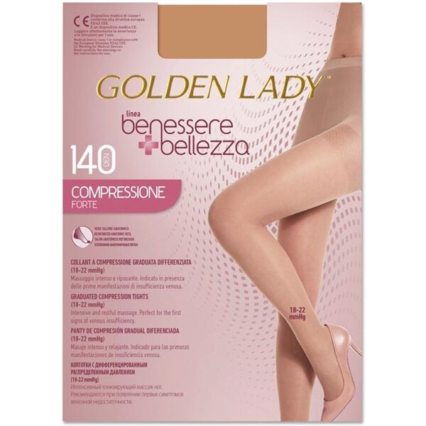 golden lady benessere & bellezza - collant 140den 18-22mmhg taglia 5xl playa