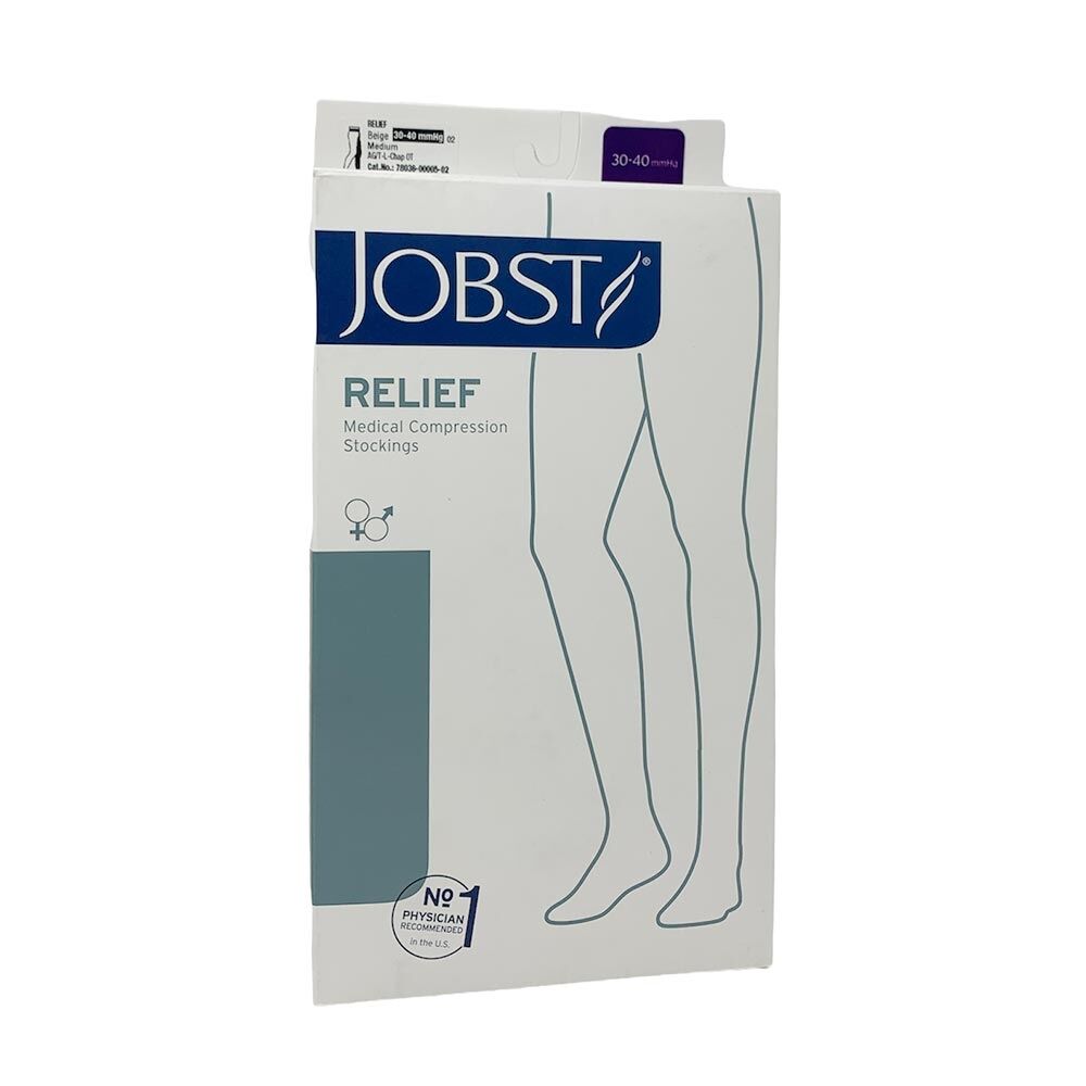 Jobst Relief - Calza Compressiva Medicale Sinistra 30-40mmHg Beige M, 1 calza
