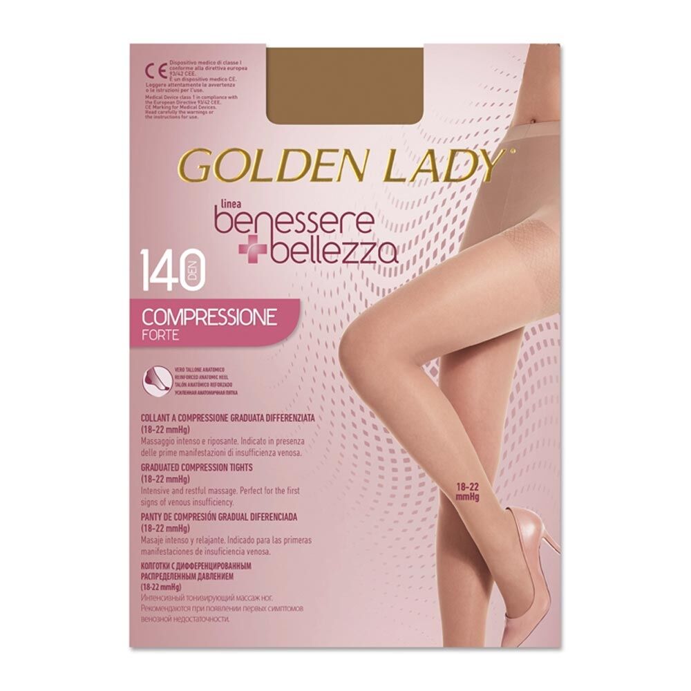 Golden Lady Benessere & Bellezza - Collant 140Den 18-22mmHg Taglia 3M Dorè