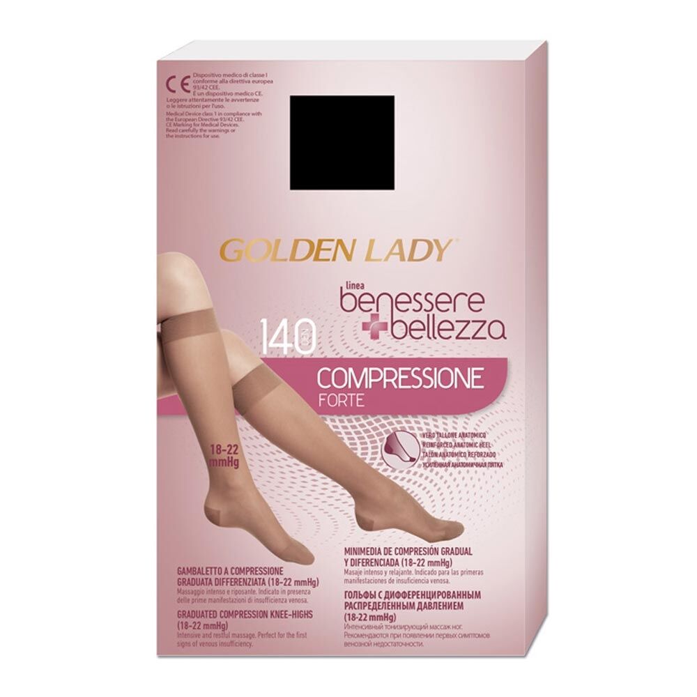Golden Lady Benessere & Bellezza - Gambaletto 140Den 18-22mmHg M/L Nero
