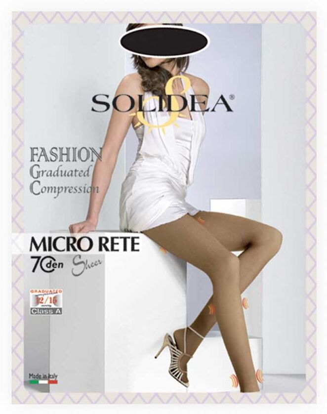 Solidea Fashion - Micro Rete 70DEN 12-15 mmHg Collant Colore Paprika Taglia 4/L