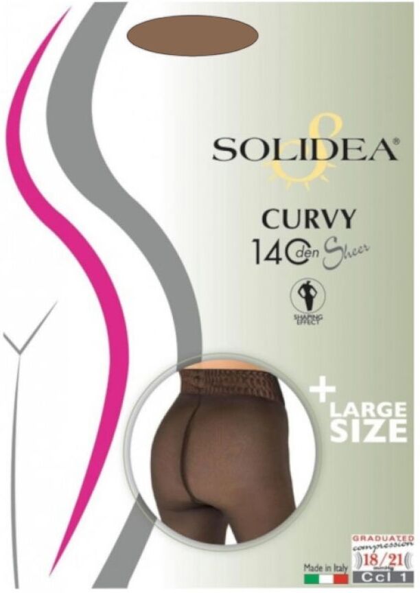 Solidea Curvy 140 Sheer Collant 18-21mmHg Colore Glace Taglia 3ML-XL