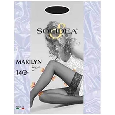 Solidea Marilyn Sheer - Calze autoreggenti nere 140 denari taglia 4-L per il microcircolo, 1 paio Solidea Marilyn Sheer - Calze autoreggenti nere 140 denari taglia 4-L per il microcircolo, 1 paio
