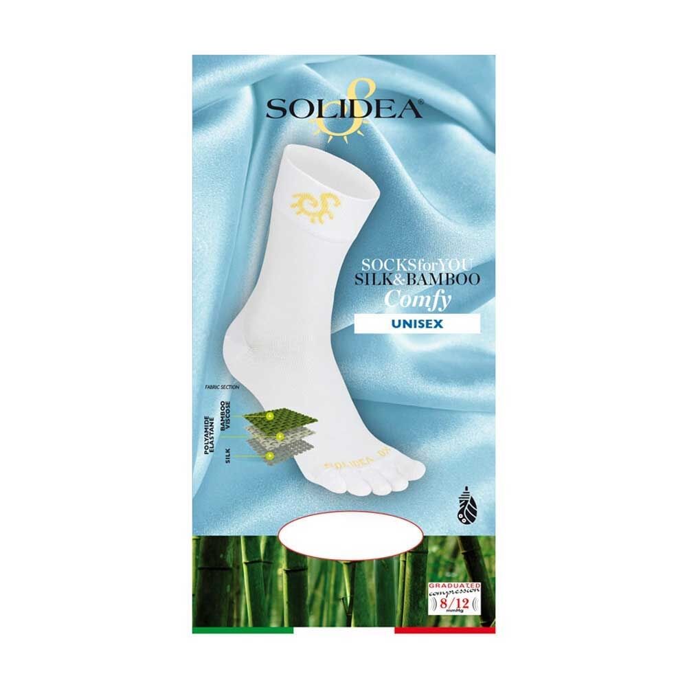Solidea Socks For You - Silk Bamboo Comfy 8-12mmHg Calzino con Dita Blu Navy L