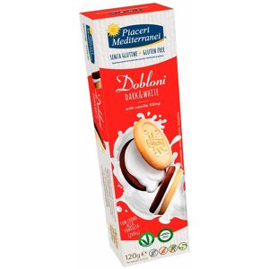 Piaceri Mediterranei Dobloni Dark & White Crema alla Vaniglia Senza Glutine,120g