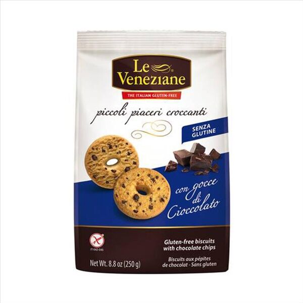 molino di ferro le veneziane - biscotti gocce di cioccolato senza glutine, 250g