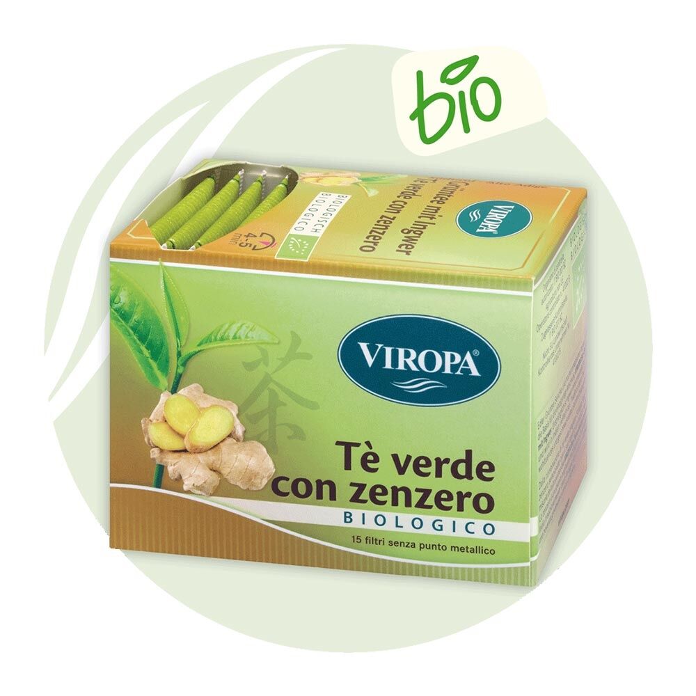 Viropa Tè Verde con Zenzero Biologico, 15 filtri