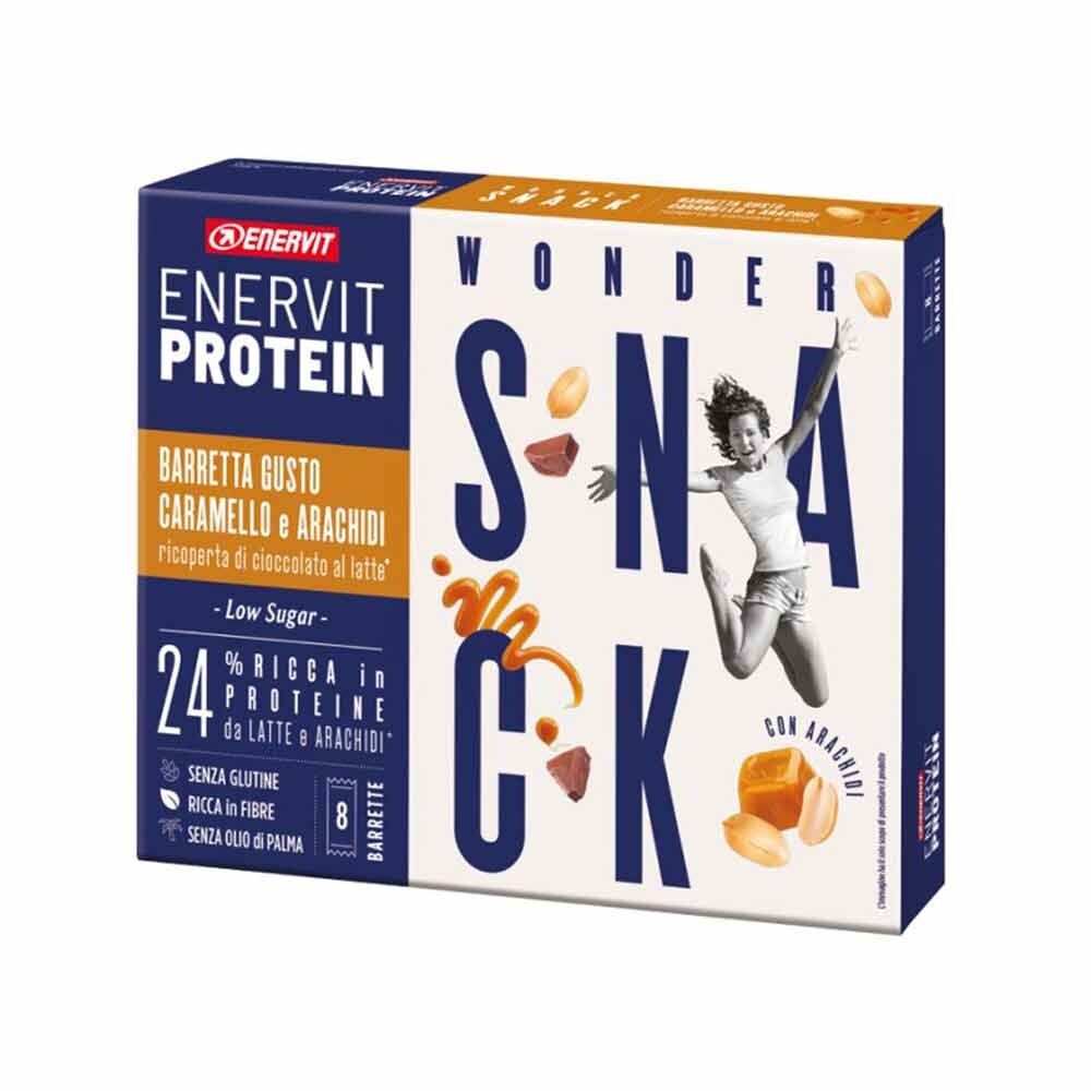 Enervit Wonder Snack Caramello e Arachidi Senza Glutine, 8 Pezzi