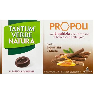 Angelini Tantum Verde Naturale Pastiglie con Propoli, Liquirizia e Miele - Benessere della Gola Angelini Tantum Verde Naturale Pastiglie con Propoli, Liquirizia e Miele - Benessere della Gola
