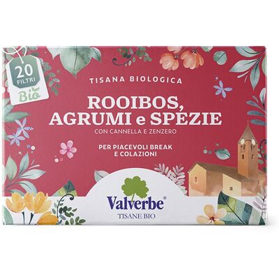 Valverbe Rooibos Agrumi e Spezie Tisana biologica per il rilassamento, 20 filtri Valverbe Rooibos Agrumi e Spezie Tisana biologica per il rilassamento, 20 filtri
