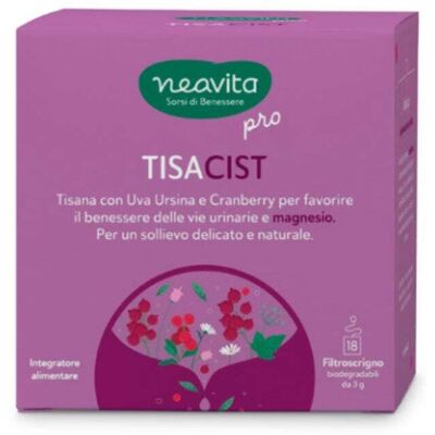 Neavita Pro - TisaCist Tisana Uva Ursina Cranberry e Magnesio Benessere Vie Urinarie, 18 FiltroScrigno Neavita Pro - TisaCist Tisana Uva Ursina Cranberry e Magnesio Benessere Vie Urinarie, 18 FiltroScrigno
