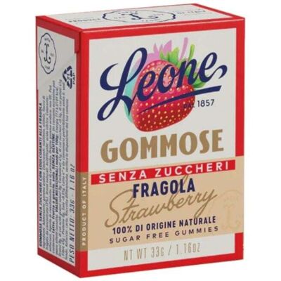 Pastiglie Leone Leone Gommose Senza Zuccheri alla Fragola, 33g Pastiglie Leone Leone Gommose Senza Zuccheri alla Fragola, 33g