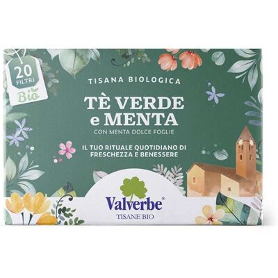 Valverbe Tisana Tè Verde e Menta, 20 filtri Valverbe Tisana Tè Verde e Menta, 20 filtri