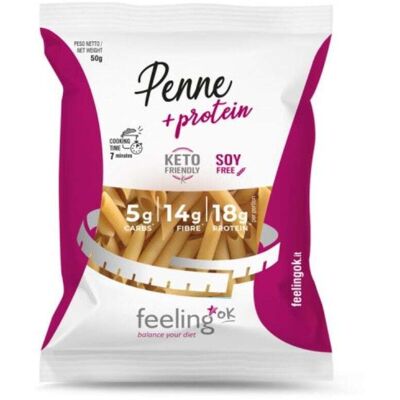 Logistica Food Feeling Ok +Protein Penne Pasta Chetogenica a basso contenuto di Carboidrati, 50g Logistica Food Feeling Ok +Protein Penne Pasta Chetogenica a basso contenuto di Carboidrati, 50g
