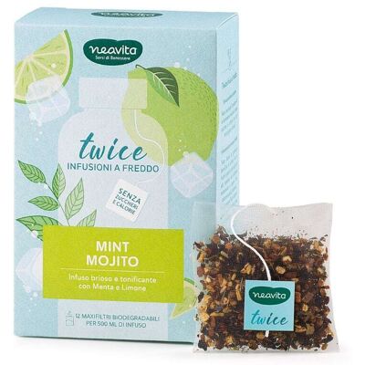 Neavita Twice - Mint Mojito Infuso a Freddo Brioso e Tonificante con Menta e Limone, 12 Maxifiltri Neavita Twice - Mint Mojito Infuso a Freddo Brioso e Tonificante con Menta e Limone, 12 Maxifiltri