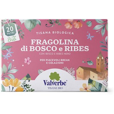 Valverbe Fragolina di Bosco e Ribes Bio Tisana biologica, 20 filtri Valverbe Fragolina di Bosco e Ribes Bio Tisana biologica, 20 filtri