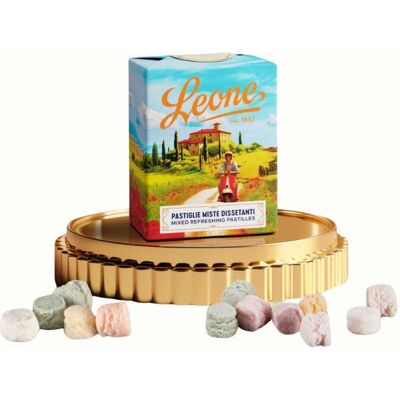 Pastiglie Leone Paesaggi Italiani - Pastiglie Miste Dissetanti Scatoletta Collina, 27g Pastiglie Leone Paesaggi Italiani - Pastiglie Miste Dissetanti Scatoletta Collina, 27g