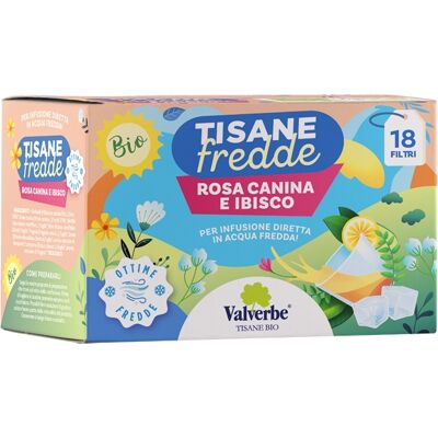 Valverbe Tisana fredda rosa canina e ibisco Infuso biologico rinfrescante, 18 filtri Valverbe Tisana fredda rosa canina e ibisco Infuso biologico rinfrescante, 18 filtri