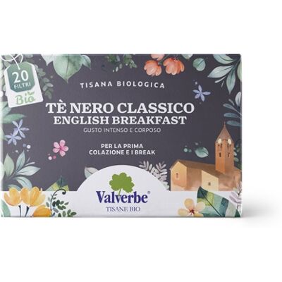 Valverbe Tè nero English Breakfast classico biologico, 20 bustine Valverbe Tè nero English Breakfast classico biologico, 20 bustine