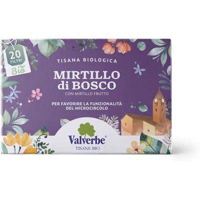 Valverbe Mirtillo di Bosco Bio Tisana per il microcircolo e il drenaggio dei liquidi, 20 filtri Valverbe Mirtillo di Bosco Bio Tisana per il microcircolo e il drenaggio dei liquidi, 20 filtri