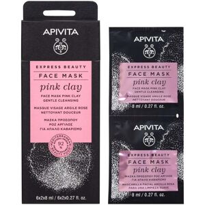 Apivita Express Beauty - Pink Clay Maschera Viso Detersione Delicata, 2 x 8ml