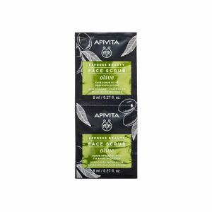 Apivita Express Beauty - Olive Scrub Maschera Viso Esfoliante Profondo, 2 x 8ml