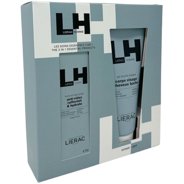 lierac homme - cofanetto fluido anti età + gel doccia multifunzione