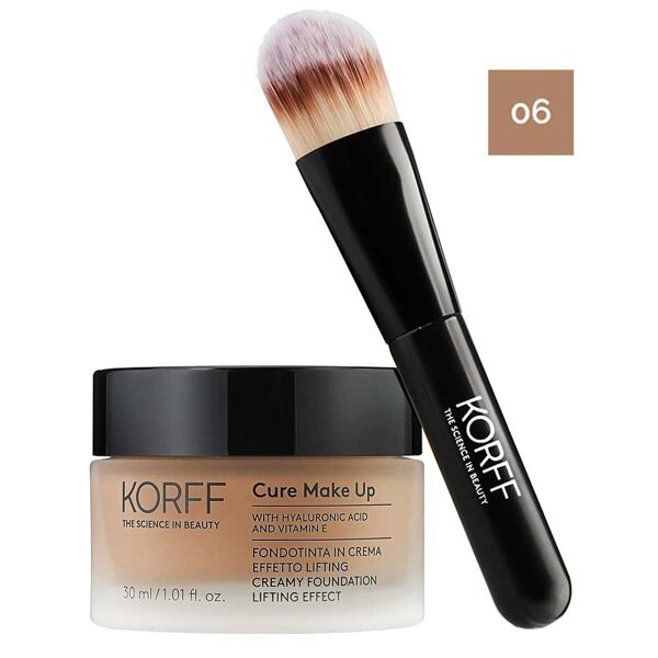 korff make up korff cure make up - fondotinta in crema effetto lifting n. 06, 30ml + pennello
