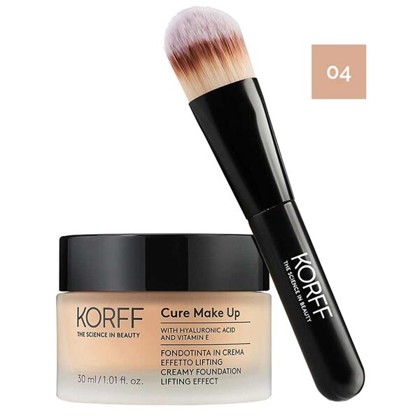 korff make up korff cure make up - fondotinta in crema effetto lifting n. 04, 30ml + pennello