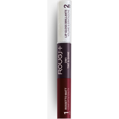 Rougj Group Rougj 2 in 1 Thin&Shine Rossetto liquido lunga tenuta e lip gloss volumizzante e idratante colore 05 Burgundy Rougj Group Rougj 2 in 1 Thin&Shine Rossetto liquido lunga tenuta e lip gloss volumizzante e idratante colore 05 Burgundy