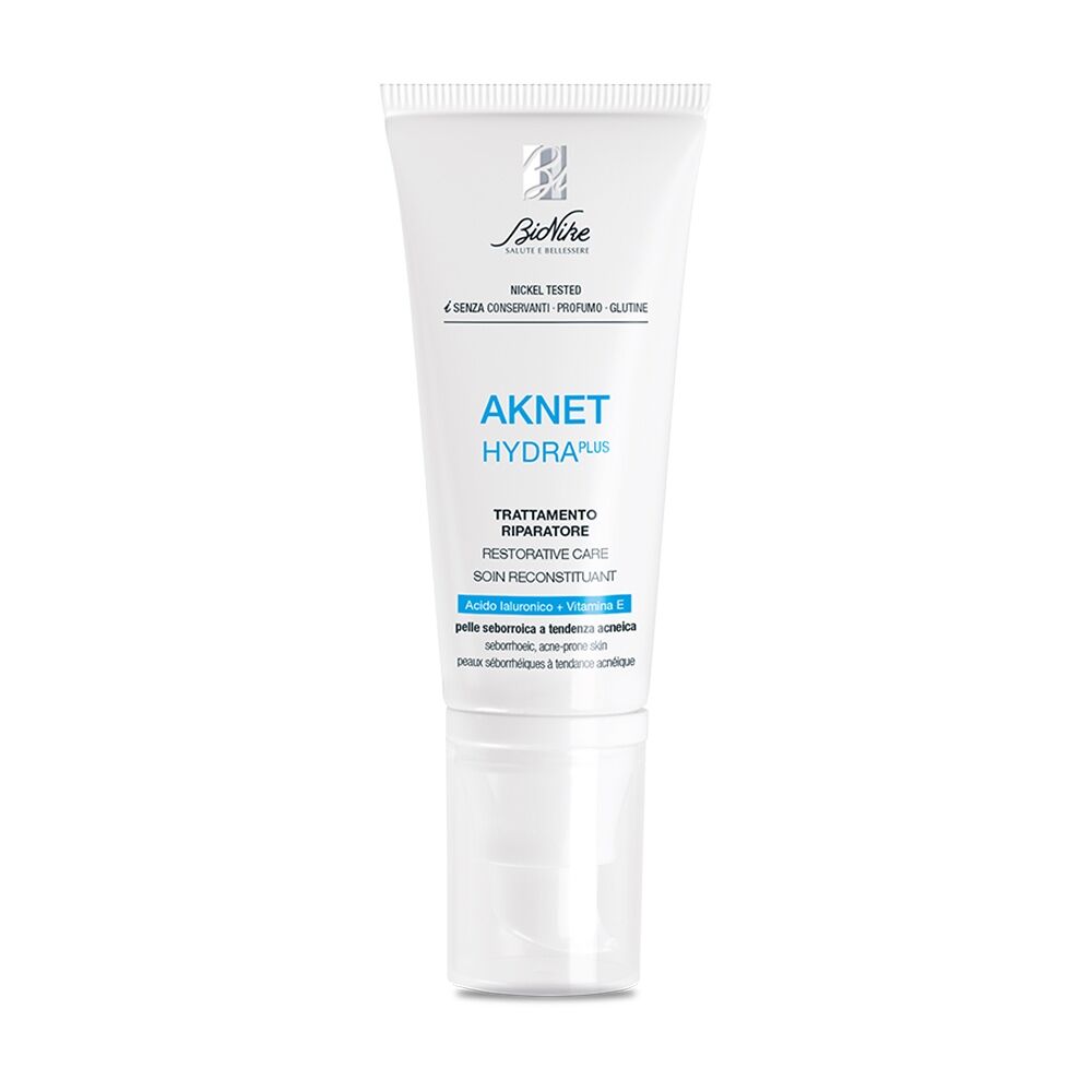 BioNike Aknet - Hydra Plus Gel-Crema Riparatore Viso Per Pelle Con Acne, 40ml
