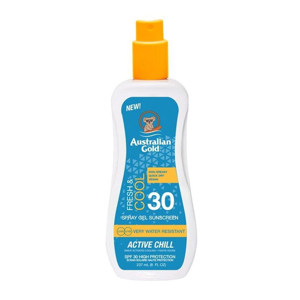Australian Gold Spray Gel Sunscreen SPF30 Fresh & Cool Spray Solare, 237ml