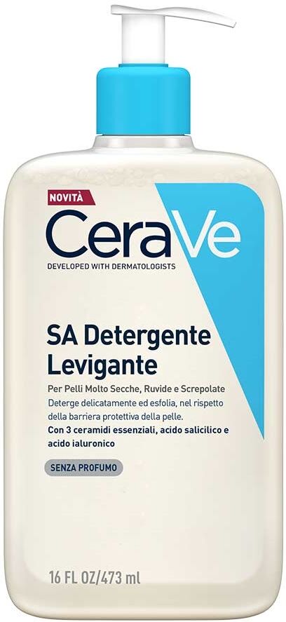 CeraVe SA Detergente Levigante con Acido Salicilico e Urea Esfolia Leviga, 473ml