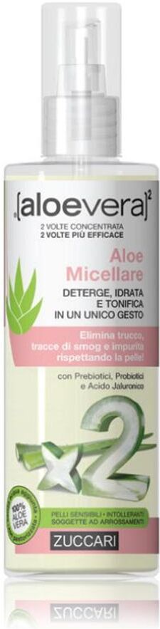 Zuccari Aloevera2 - Aloe Micellare Deterge Idrata Tonifica Pelli Sensibil, 200ml