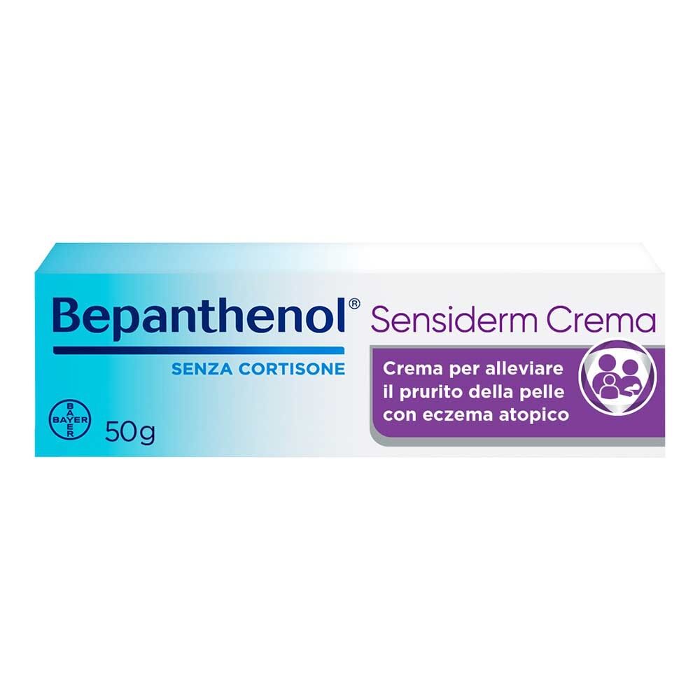 Bepanthenol Sensiderm Crema con Pantenolo Senza Cortisone Allevia Prurito, 50g