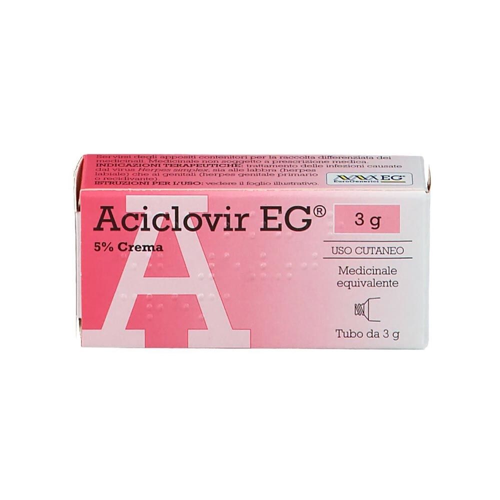 EG Aciclovir Eg 5% Crema Trattamento Herpes, 3g