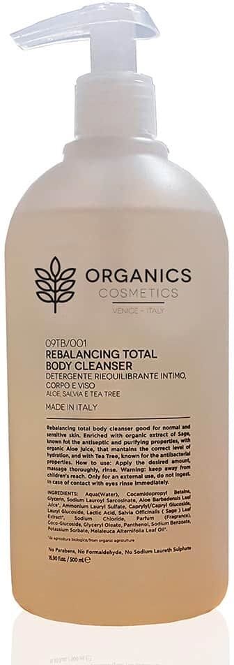 Organics Rebalancing Total Body Cleanser Detergente Intimo Viso e Corpo, 500ml